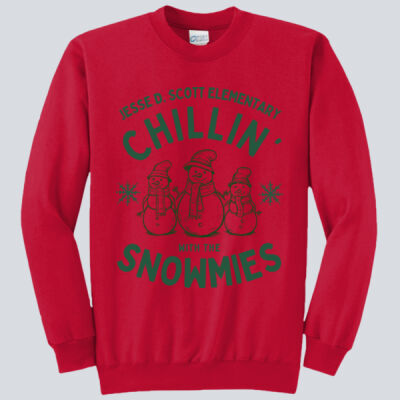 Adult Crewneck - Winter - Chillin With The Snowmies Green Thumbnail