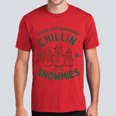 Adult T-Shirt - Winter  - Chillin With The Snowmies Green Thumbnail