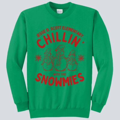 Adult Crewneck - Winter - Chillin With The Snowmies Red Thumbnail