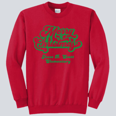 Adult Crewneck - Winter - Merry Christmas Green Thumbnail