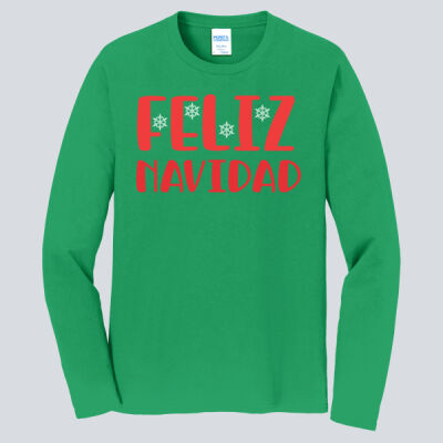 Adult Long Sleeve Shirt - Winter- Feliz Navidad Red Thumbnail